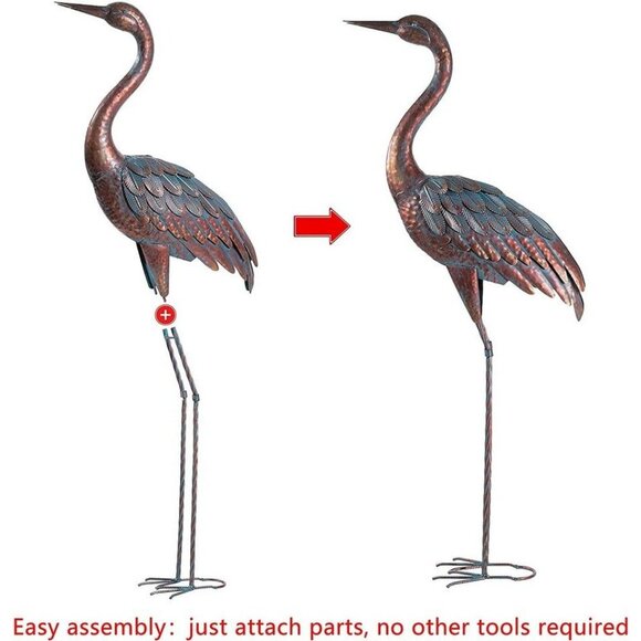 Other | Kircust Garden Crane Statues Patina Heron Decoy Standing Metal ...
